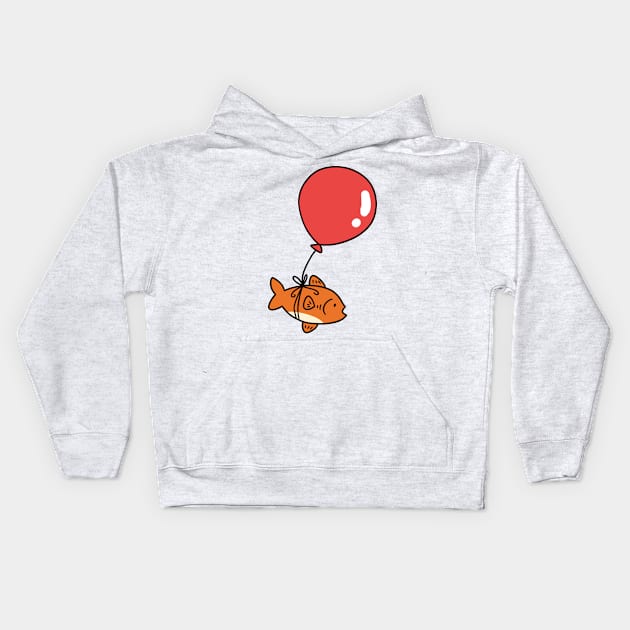 Red Balloon Fish Kids Hoodie by saradaboru